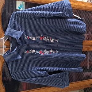 Blue striped button down